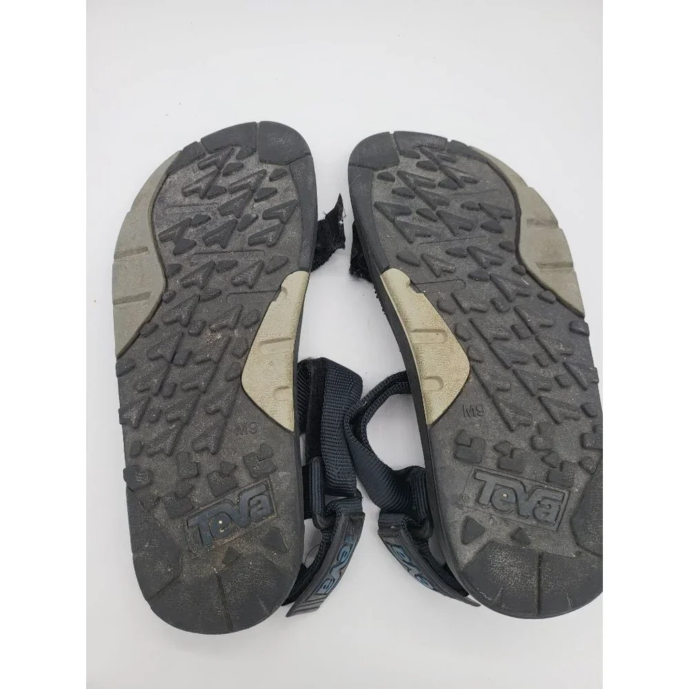 Teva Sandals 9M Mens Black Adjustable Hiking Sport‎ Strappy Open Toe Shoes